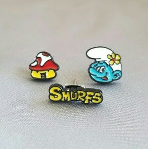 New 3pc Smurfs stud earrings